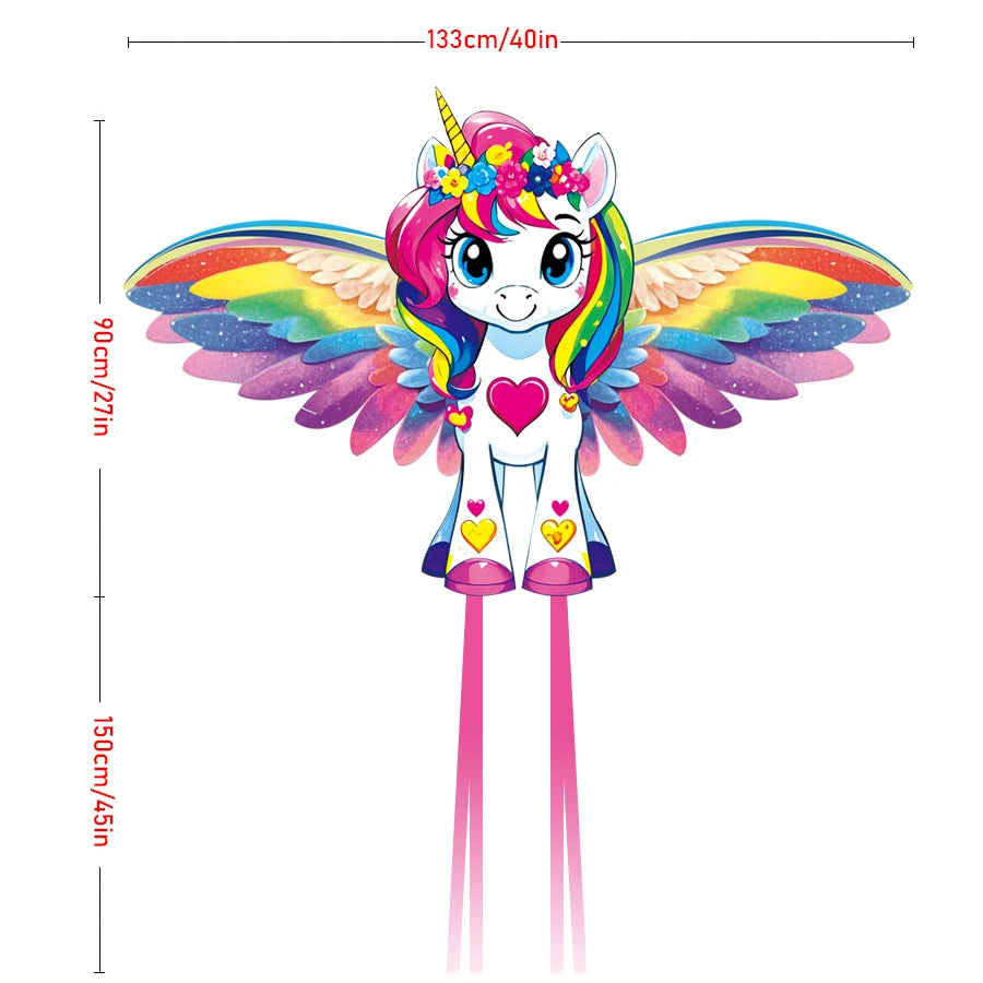 1.4-Meter Foal Kite with Colorful Wings, Cute and Beautiful Foal Kite with Irregular Shape, Easy to Fly, Suitable for Beginners