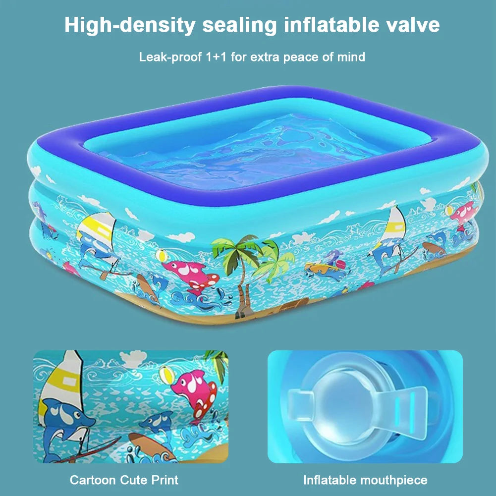 Kids Inflatable Pool – Square Thickened Baby & Family Water Play Pool