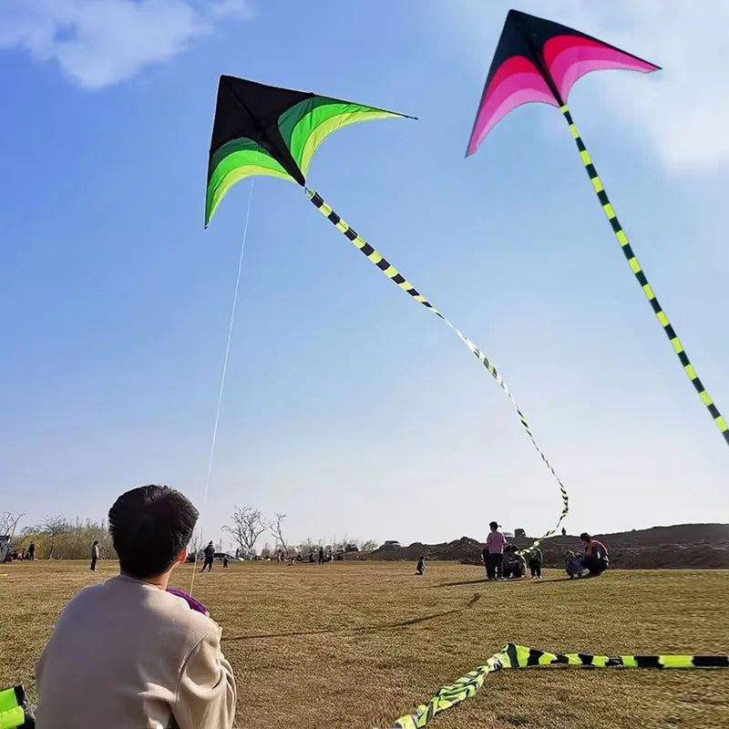 Large Delta Kite for Kids & Adults Easy To Fly Large Huge Delta Kite Come with 5m Tail Easy To Fly Kite Outdoor Toy