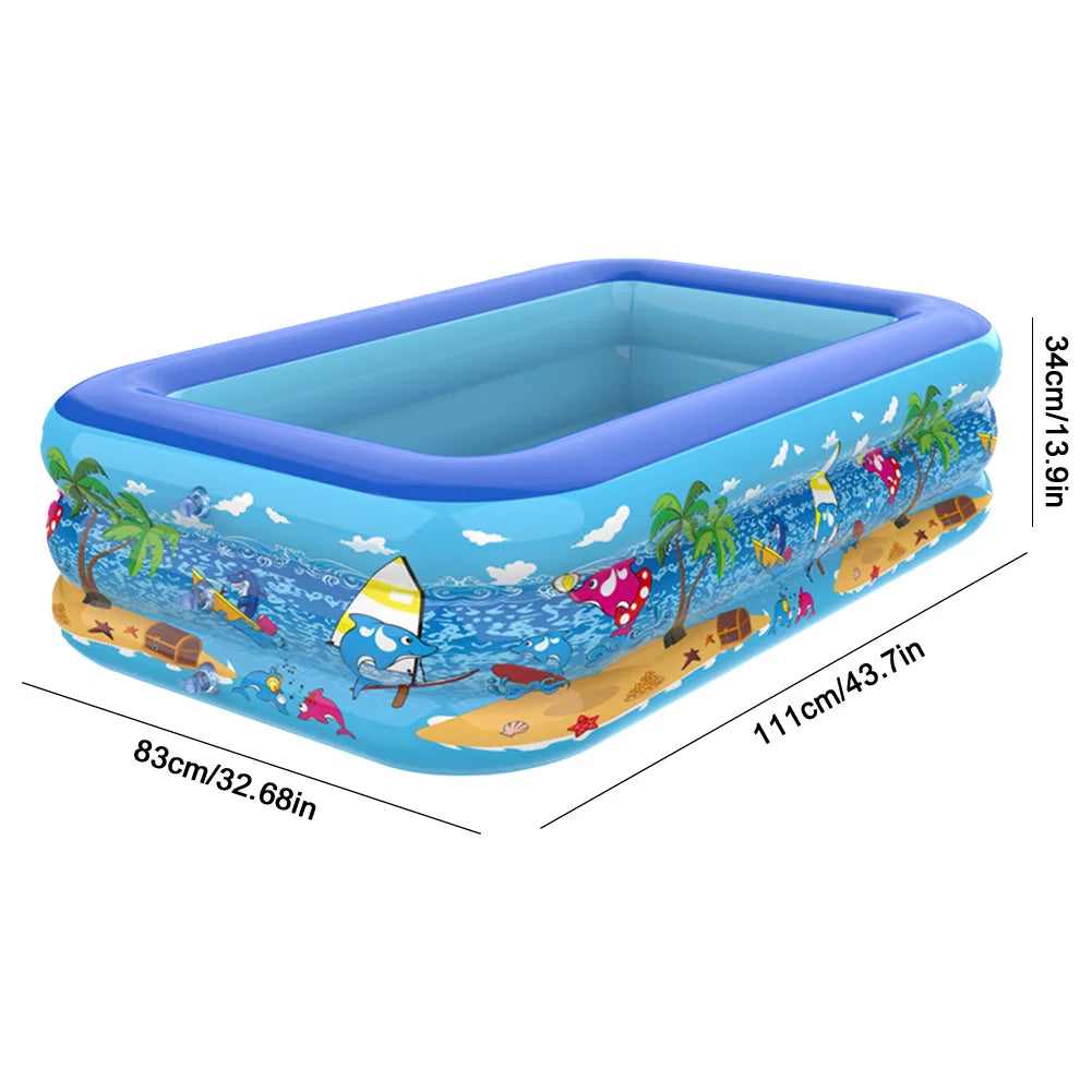Kids Inflatable Pool – Square Thickened Baby & Family Water Play Pool