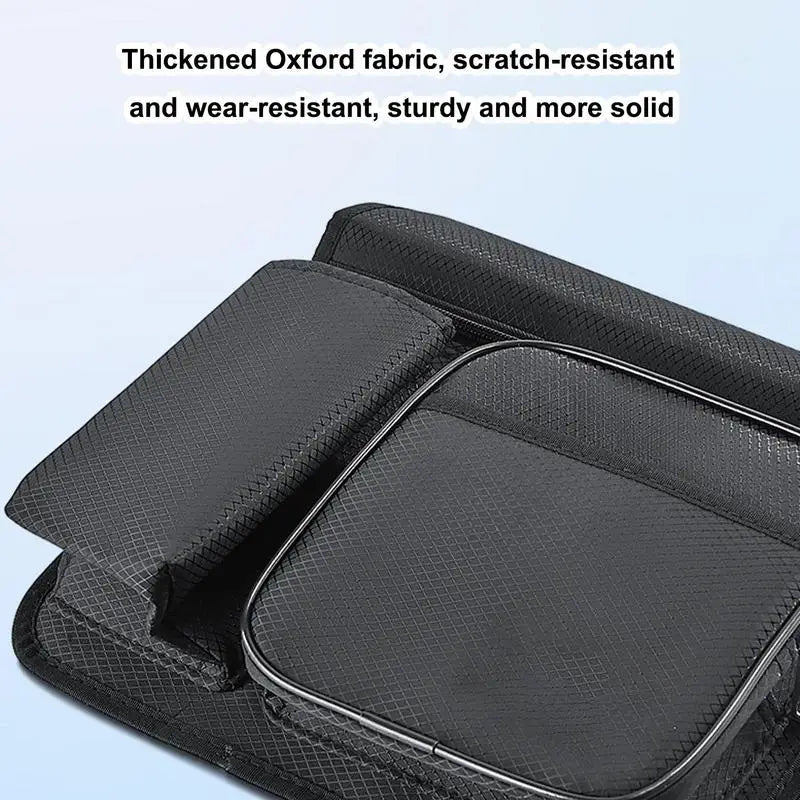 Beach Chair Side Bag Oxford Cloth Side Bag For Fishing Chair Wear-Resistant Organizer Pouch Black Chair Side Pouch For Outdoor