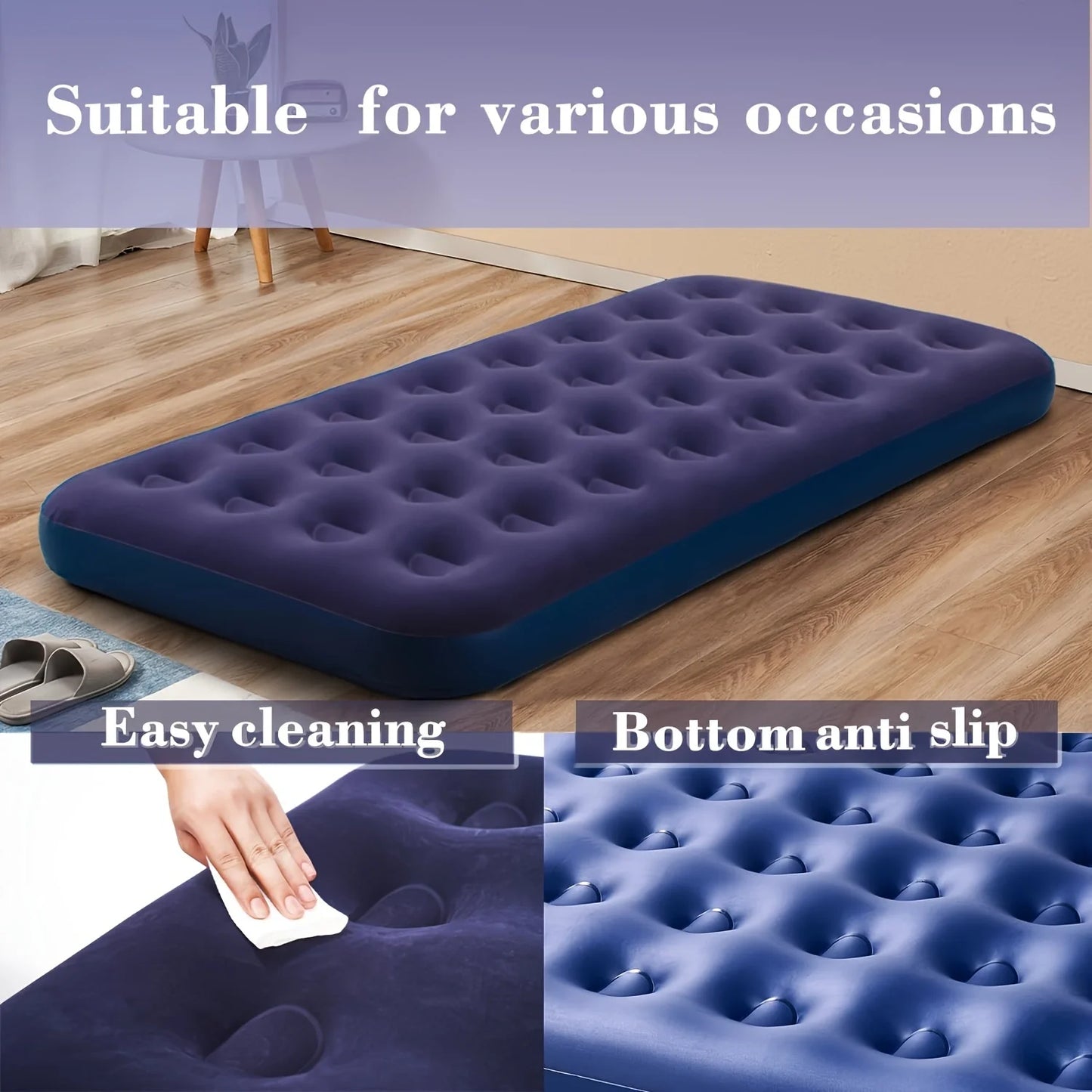 Inflatable Air Mattress – Twin/Queen, Indoor/Outdoor Use, Fast Inflation
