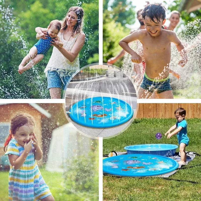 100/170CM Inflatable Water Spray Play Mat – Outdoor Splash Pad for Kids, Lawn & Beach Summer Fun