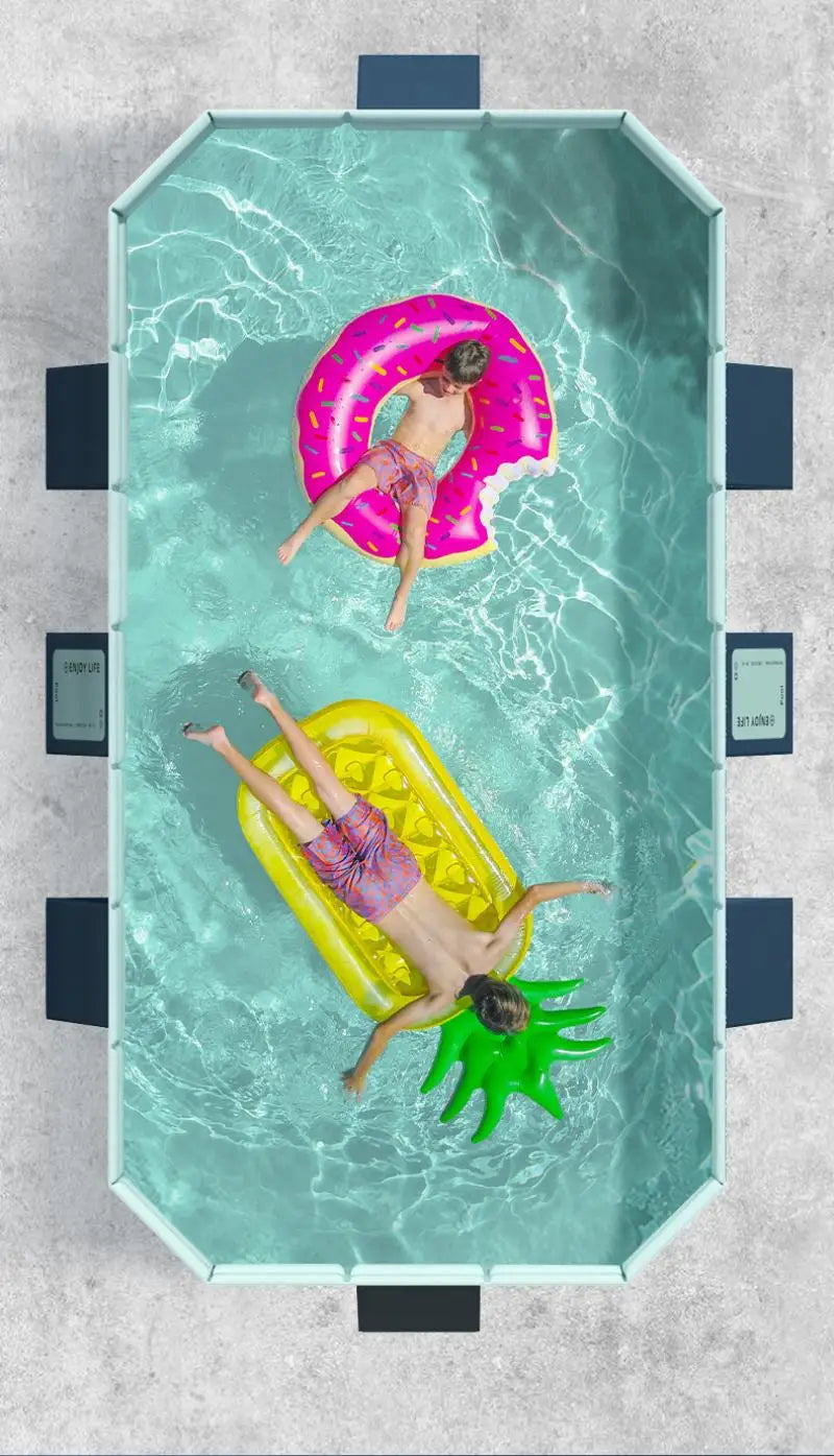 Foldable Family Pool – 2.6/3m Large Rectangular, Non-Inflatable, Easy Setup