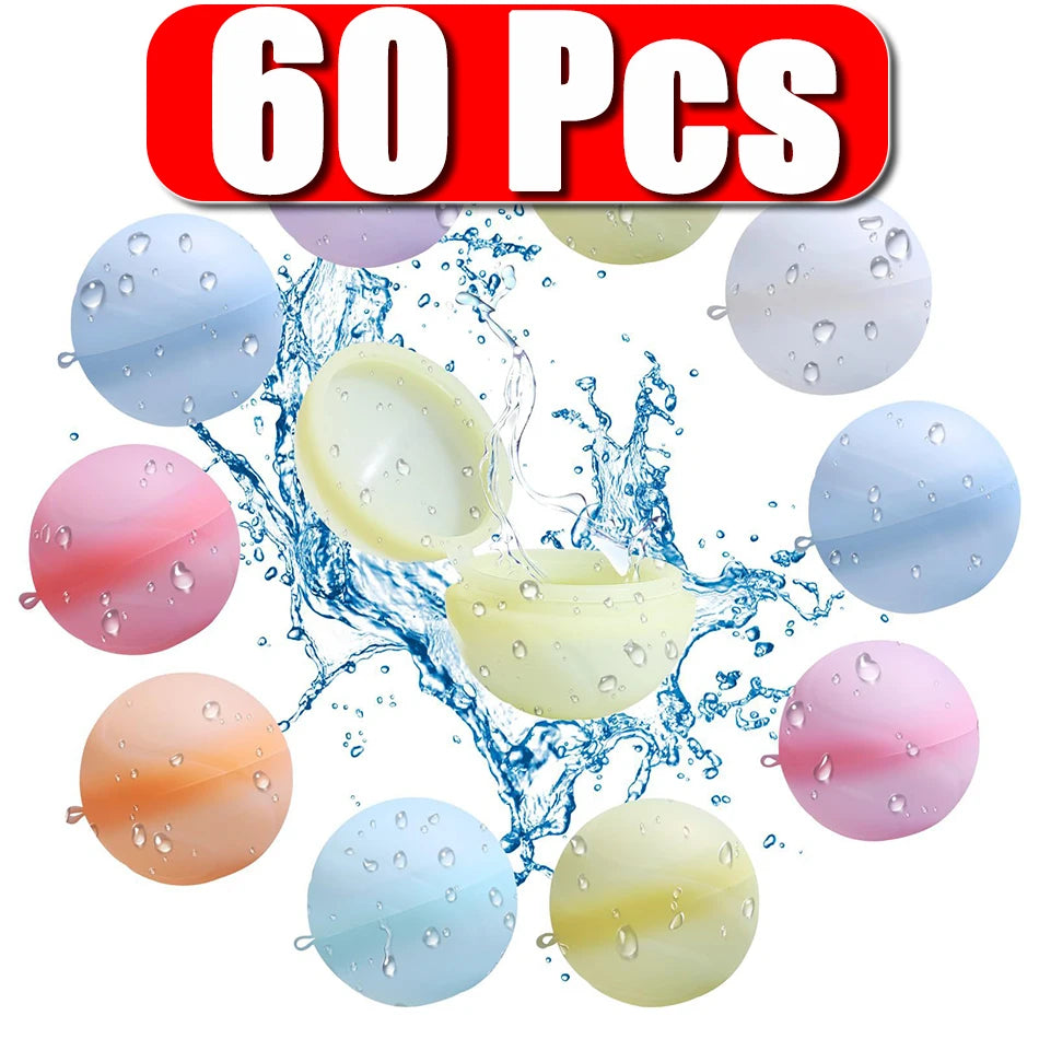 Reusable Silicone Water Balloons – 1-60 Pack, Pool & Water Games