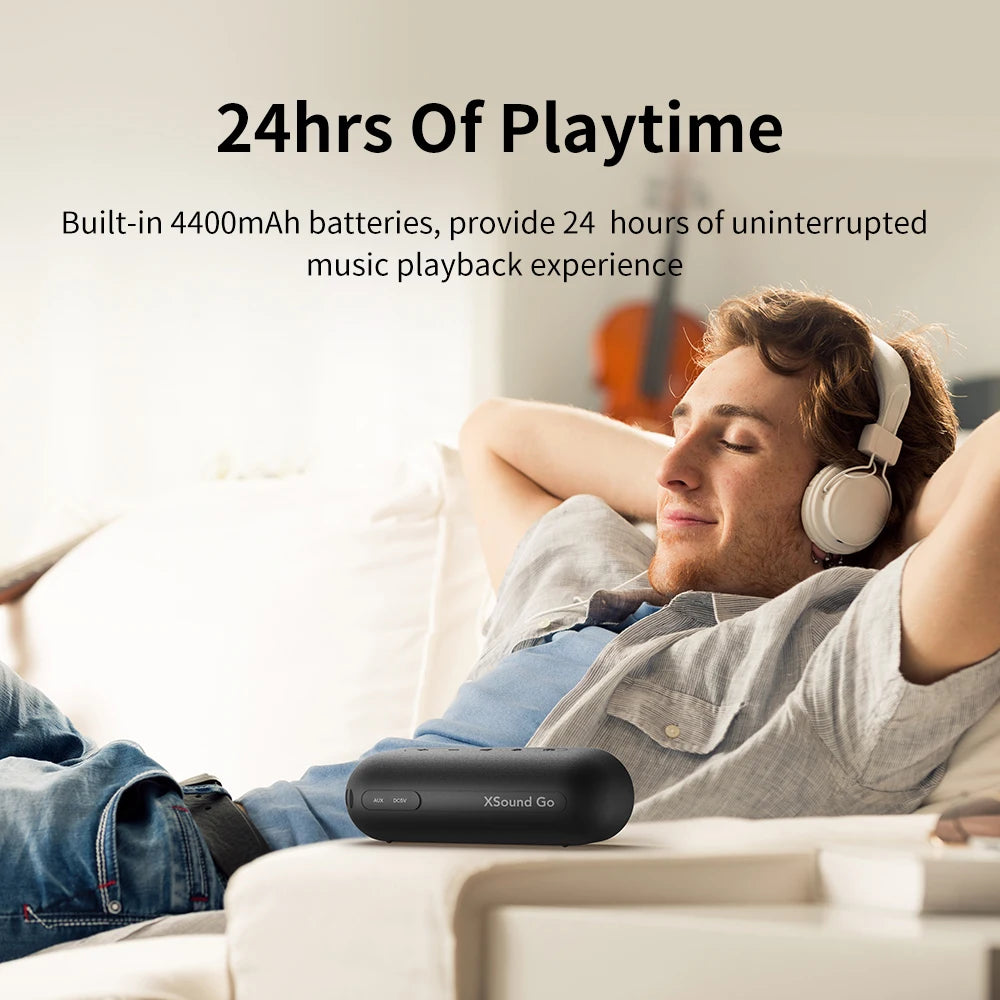 Tribit XSound Go Bluetooth Speaker – IPX7 Waterproof, 24H Playtime, Type-C