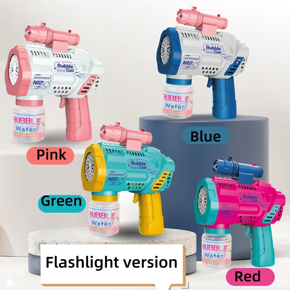 Gatling Bubble Gun – Automatic Electric Bubble Machine with LED Lights