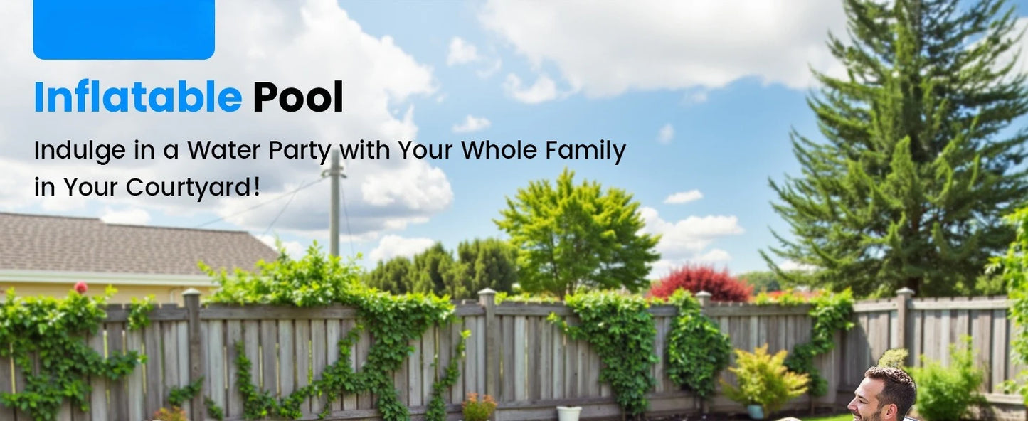 Oversized Inflatable Pool – Family Swimming Pool with Seats & Backrests