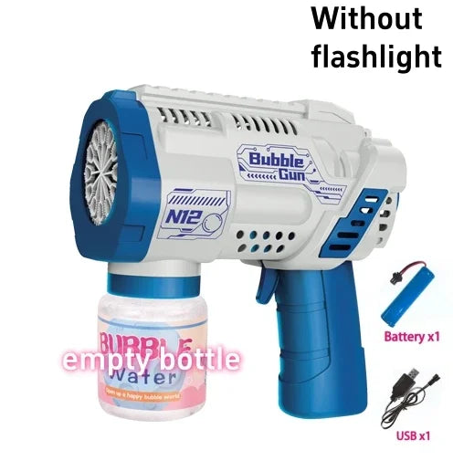 Gatling Bubble Gun – Automatic Electric Bubble Machine with LED Lights