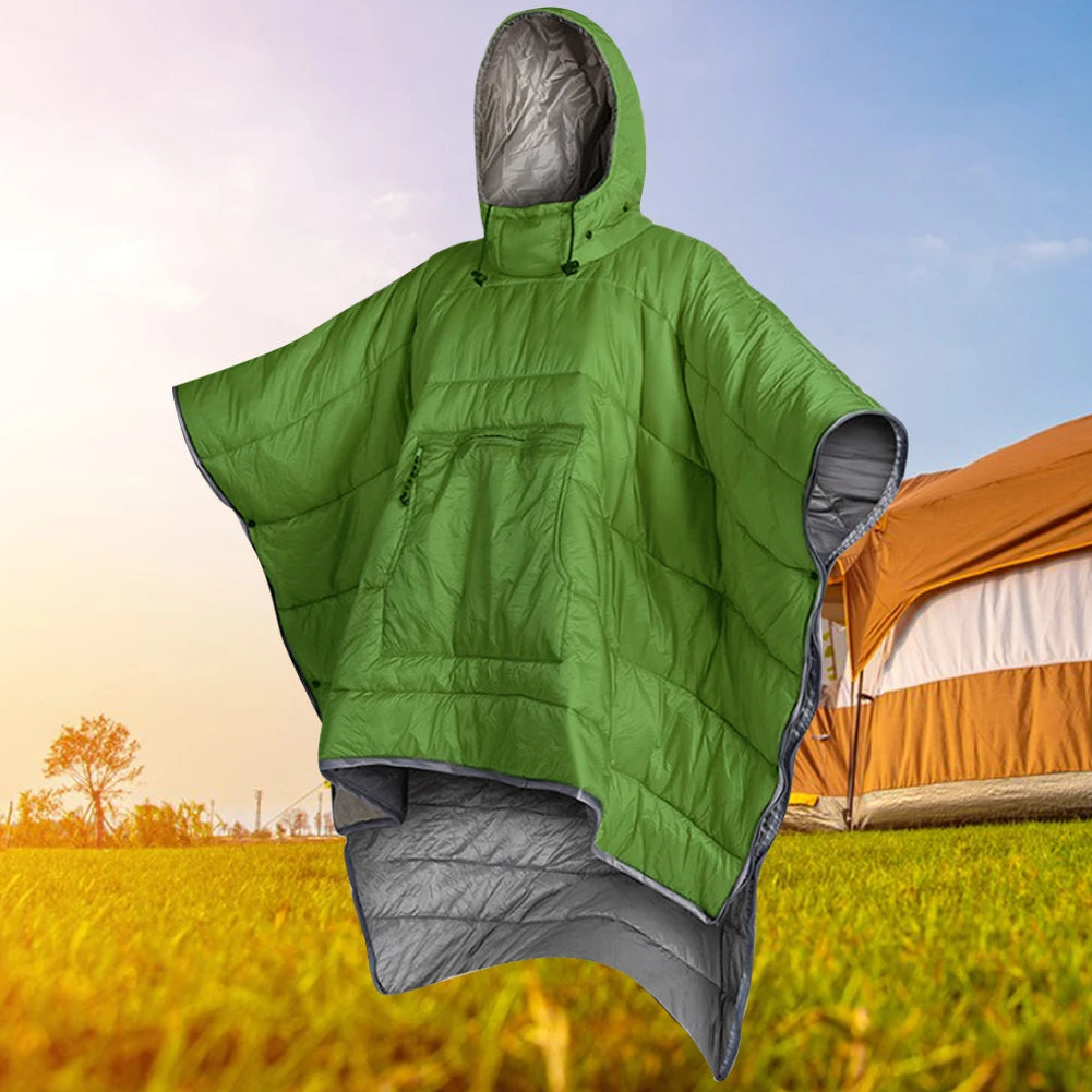 Poncho Coat for Adults Waterproof Backpacking Sleeping Bag Portable Ultralight Cotton Sleeping Bag for Camping Hiking & Outdoors
