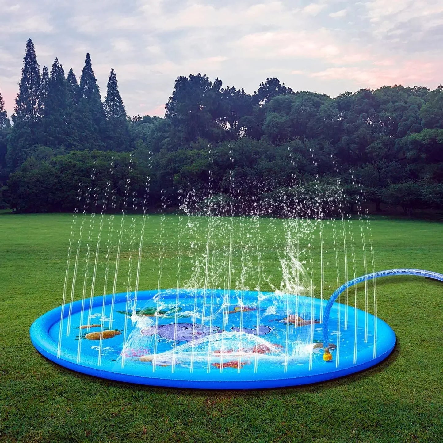 100/170CM Inflatable Water Spray Play Mat – Outdoor Splash Pad for Kids, Lawn & Beach Summer Fun