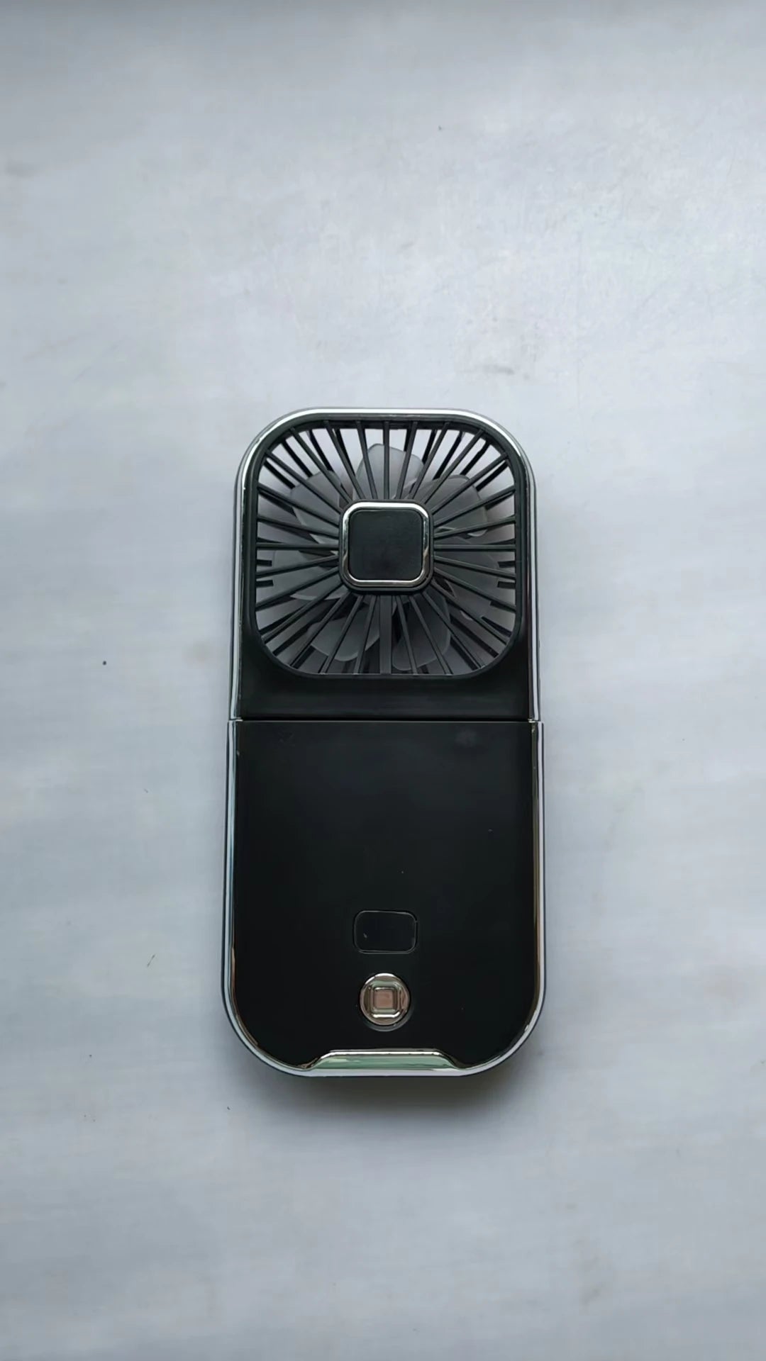 Folding Handheld Fan – Power Bank Function, Digital Display, Neck Hanging