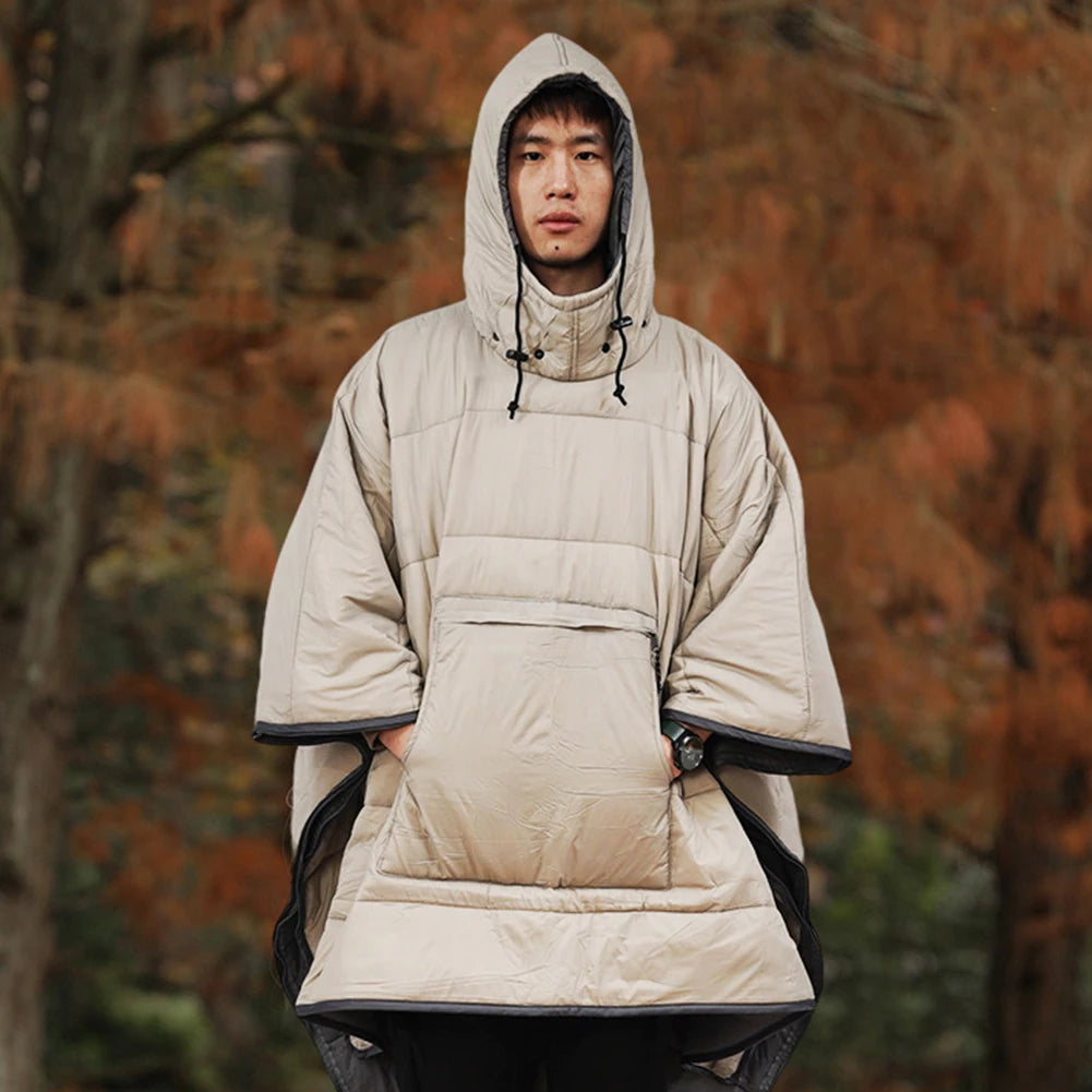 Poncho Coat for Adults Waterproof Backpacking Sleeping Bag Portable Ultralight Cotton Sleeping Bag for Camping Hiking & Outdoors