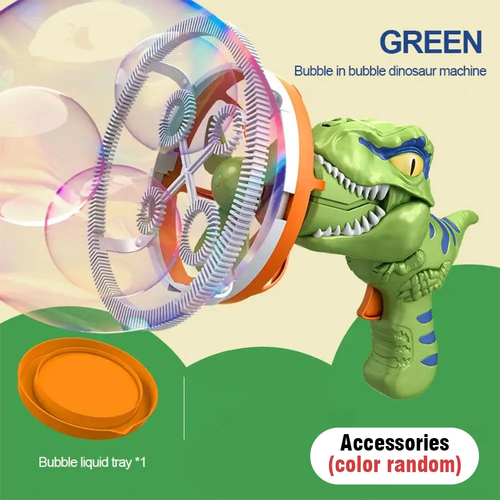 2-in-1 Dinosaur Bubble Gun – Electric Bubble Blower for Kids’ Outdoor Play