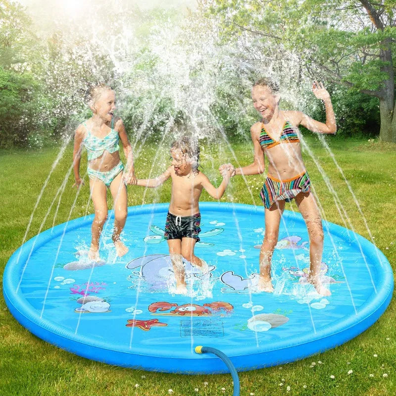 100/170CM Inflatable Water Spray Play Mat – Outdoor Splash Pad for Kids, Lawn & Beach Summer Fun