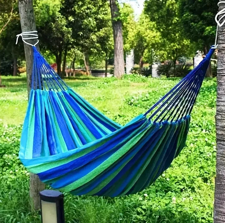 Portable Camping Hammocks, Hammock for Outside, Hanging Sturdy & Comfortable Garden Fabric Hammock with Tree Straps, Up to 440 l
