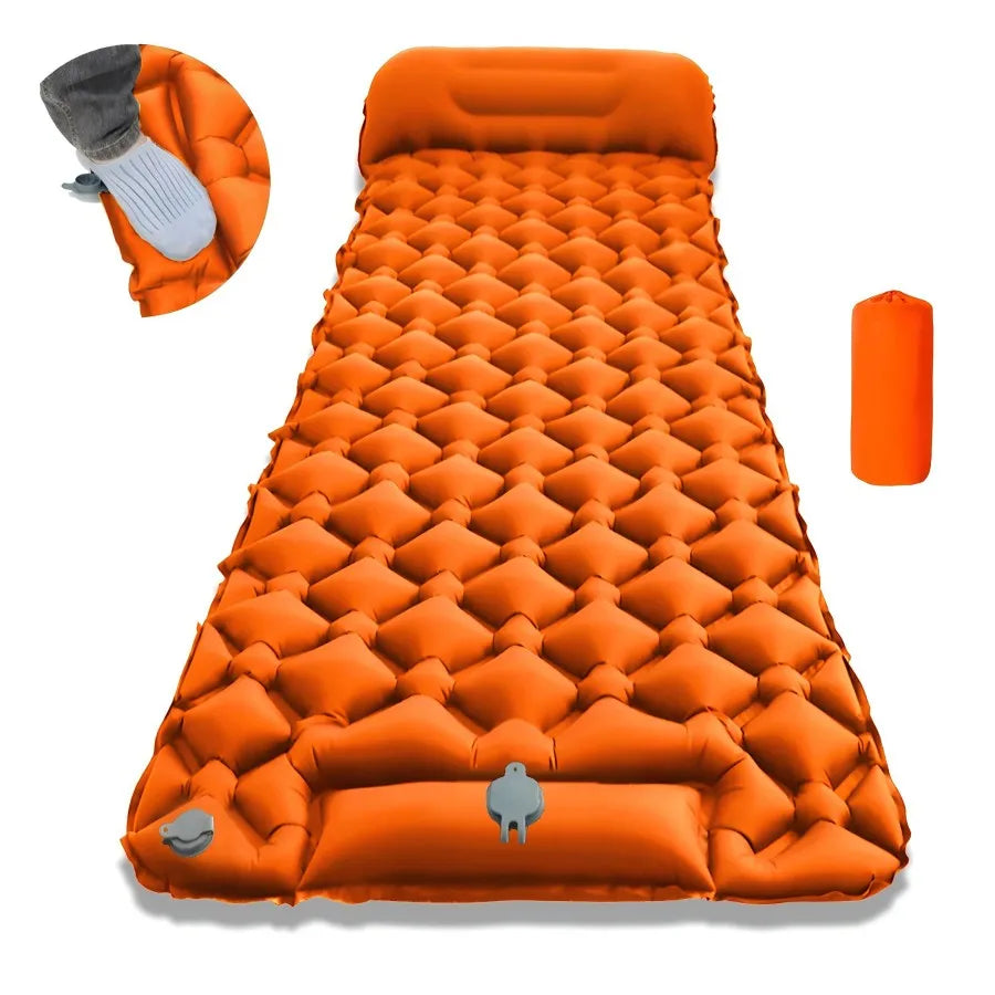 Camping Air Mattress 1-2 Person | Electric/Foot Pump Inflatables | Fast Inflation, Anti-Slip Surface Portable for Hiking/Beach