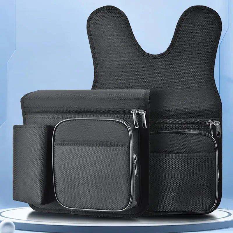 Beach Chair Side Bag Oxford Cloth Side Bag For Fishing Chair Wear-Resistant Organizer Pouch Black Chair Side Pouch For Outdoor
