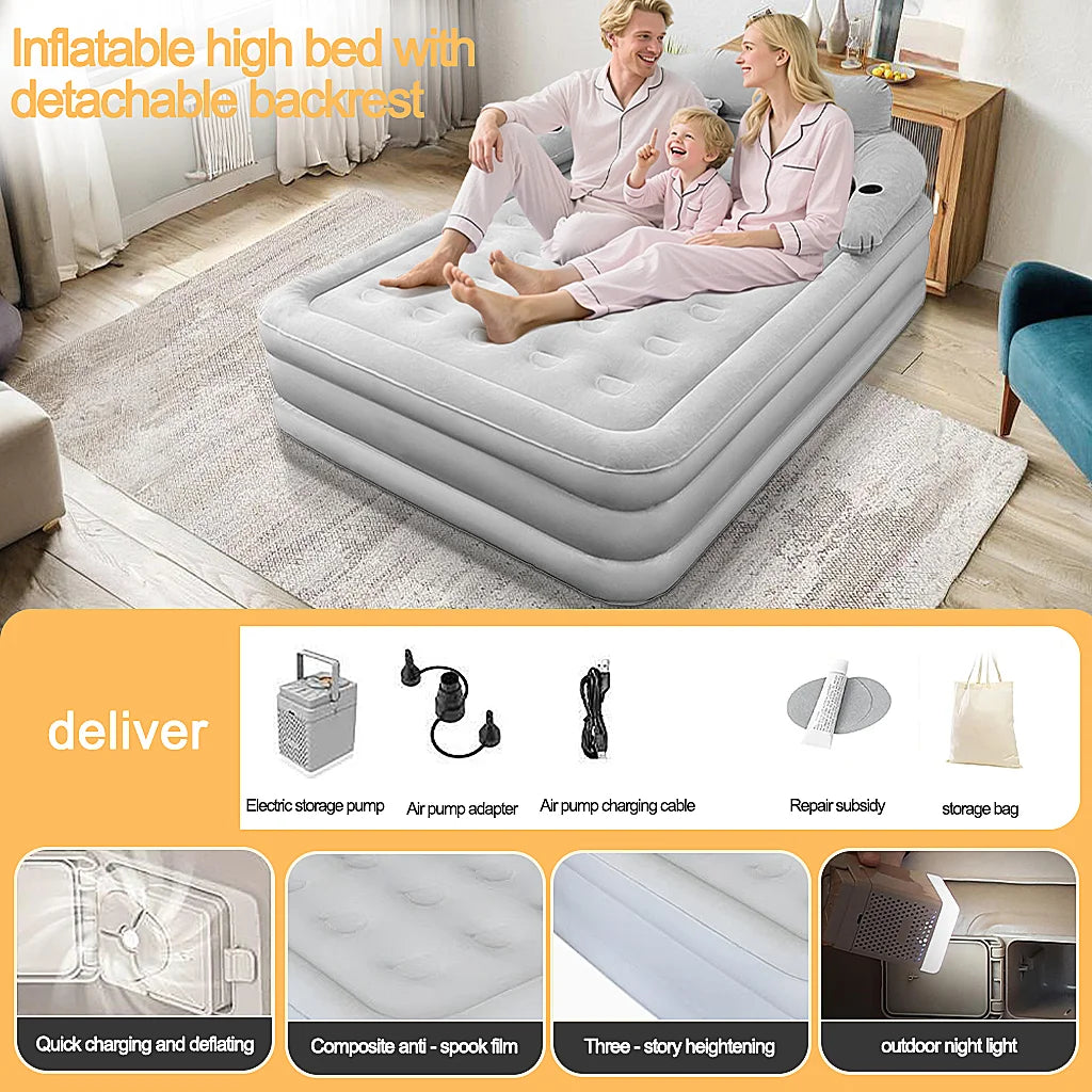 2 Person Automatic Inflatable Mattress For Home Outdoor Camping Rest Sleeping Bed Car Air Cushion Portable Folding Lazy Sofa Mat