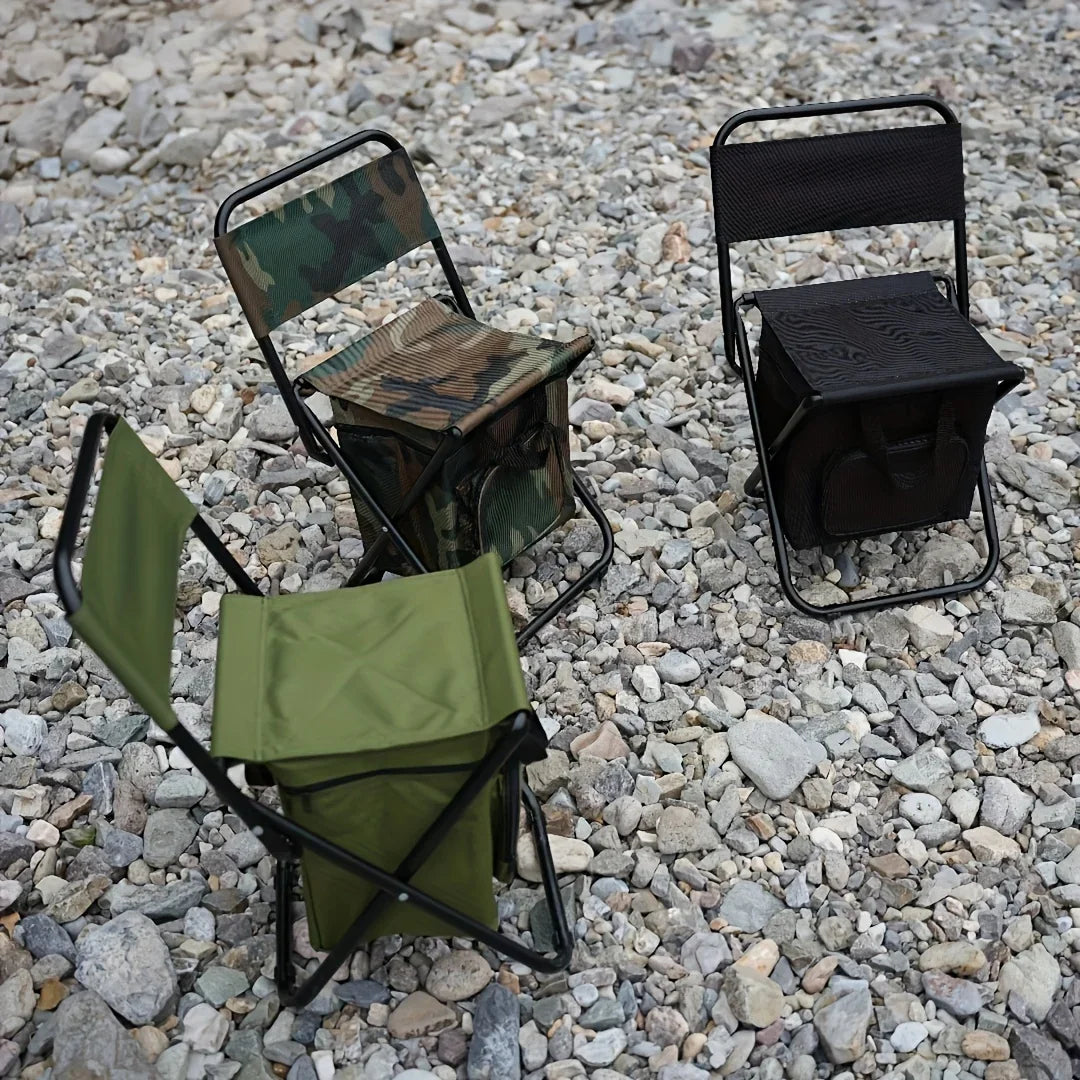 Small Fishing Chair, Camping RV Trekking Hunting, with Backrest, Lightweight, Foldable, Men's Gift, 265 lbs Capacity
