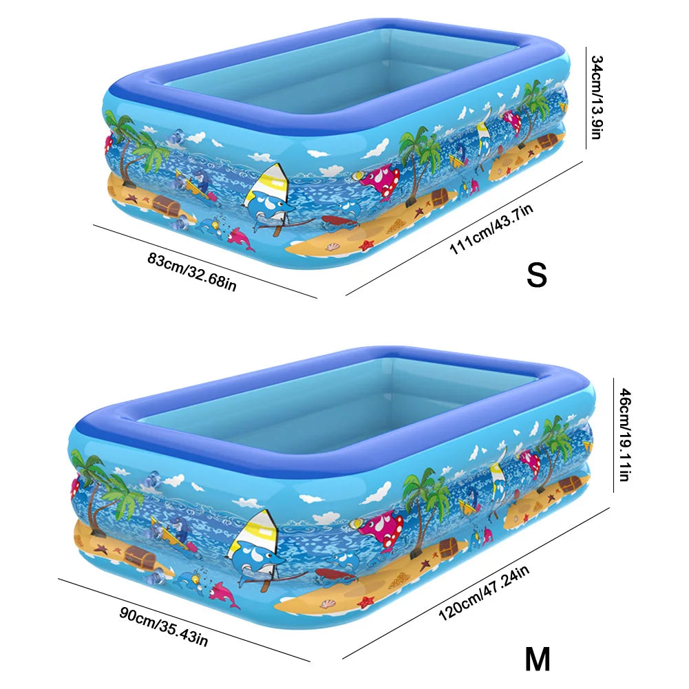 Kids Inflatable Pool – Square Thickened Baby & Family Water Play Pool