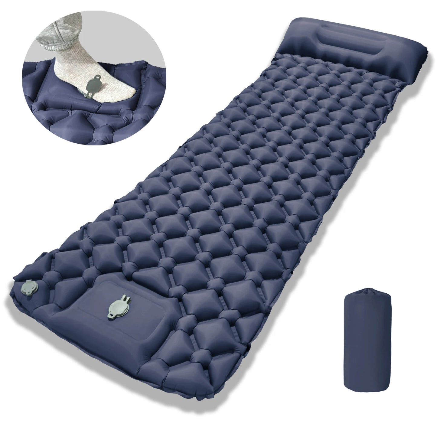 Camping Air Mattress 1-2 Person | Electric/Foot Pump Inflatables | Fast Inflation, Anti-Slip Surface Portable for Hiking/Beach