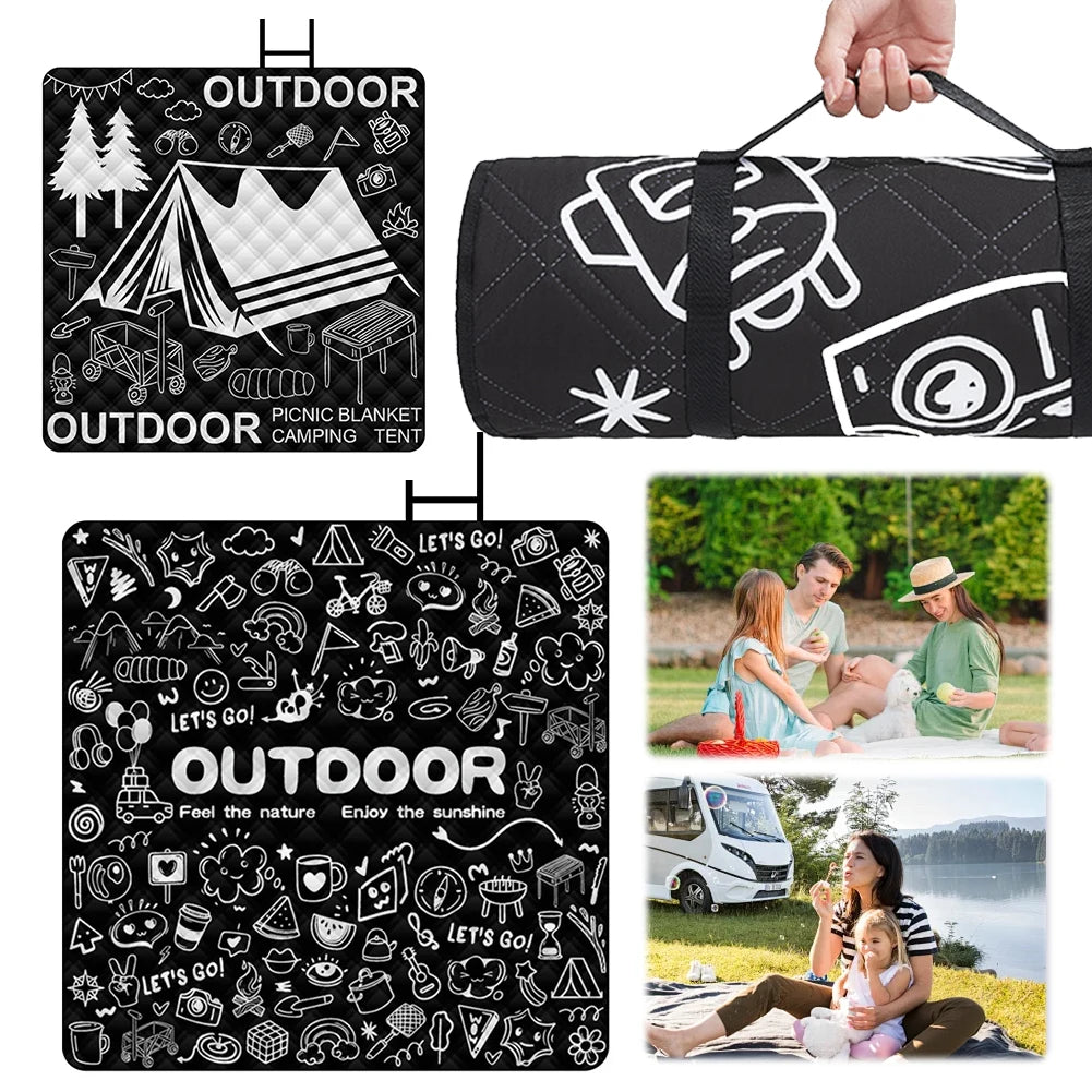 Ultrasonic Camping Mat Waterproof Printing Sleeping Pad Aluminum Film Bottom Thickened Moisture-proof Mat for Outdoor Grassland