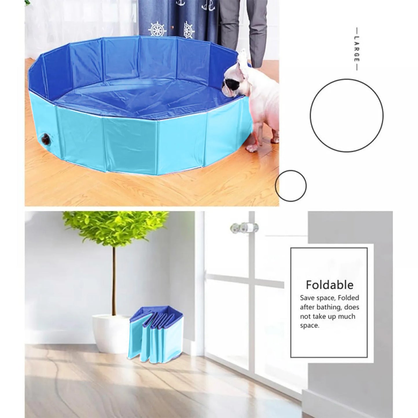 Foldable Portable Pet Swimming Pool Bathtub Indoor Outdoor Cold Water Bath Cleaning Bathtub Pet Accessories