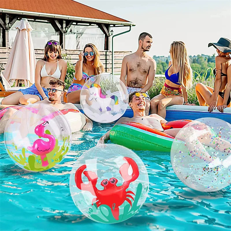Inflatable Pool Toys – Unicorn, Flamingo, Beach Ball & Swim Ring Set