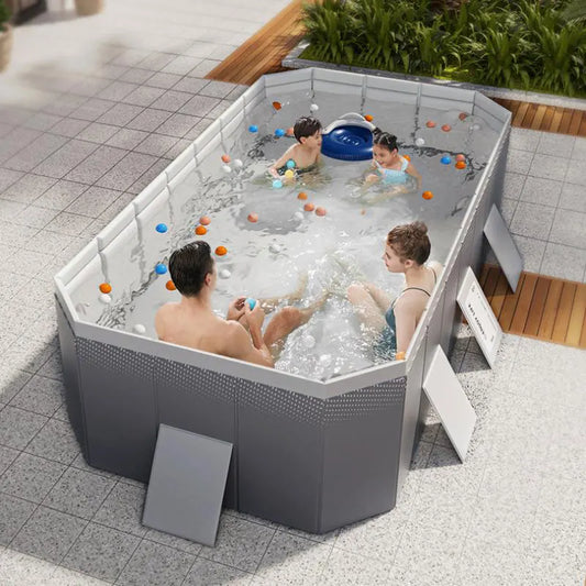 Foldable Frame Pool – 2.6-3M Outdoor Non-Inflatable Paddling Pool for Family