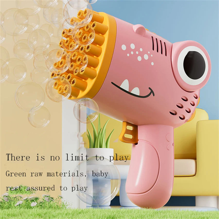 Dinosaur Bubble Gun – 40-Hole Automatic Bubble Machine (No Battery or Bubble Water Included)