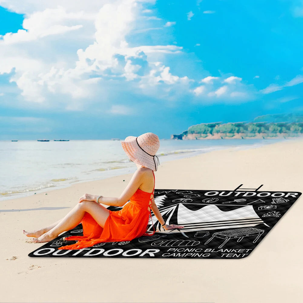 Ultrasonic Camping Mat Waterproof Printing Sleeping Pad Aluminum Film Bottom Thickened Moisture-proof Mat for Outdoor Grassland