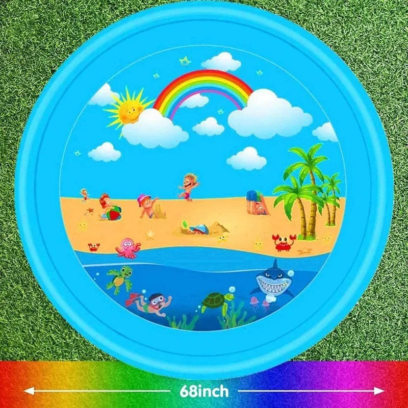 100/170CM Inflatable Water Spray Play Mat – Outdoor Splash Pad for Kids, Lawn & Beach Summer Fun