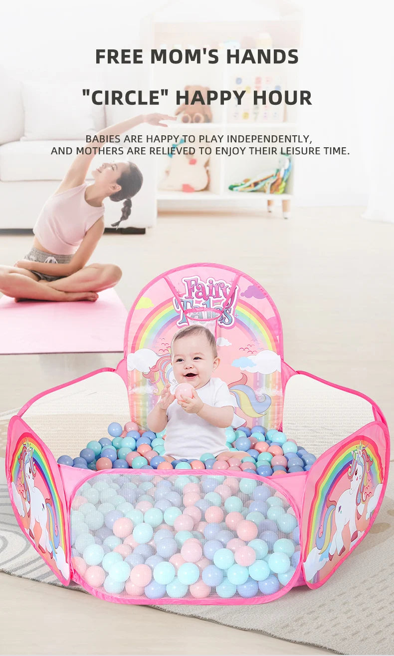 Kids Ball Pit – Indoor & Outdoor, Unicorn Design (Balls Not Included)