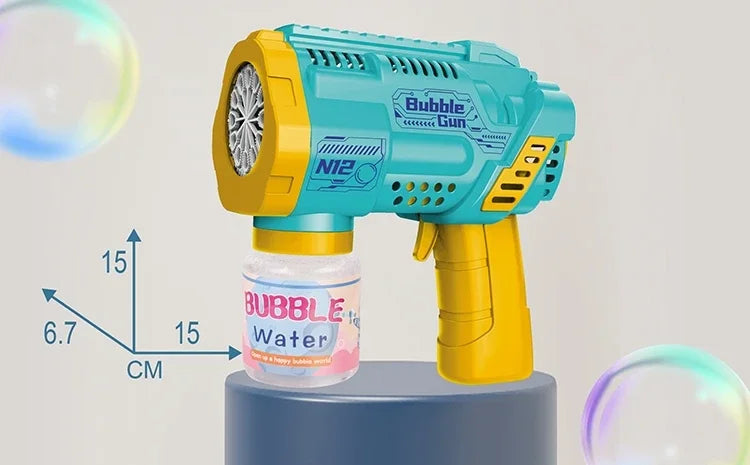 Gatling Bubble Gun – Automatic Electric Bubble Machine with LED Lights