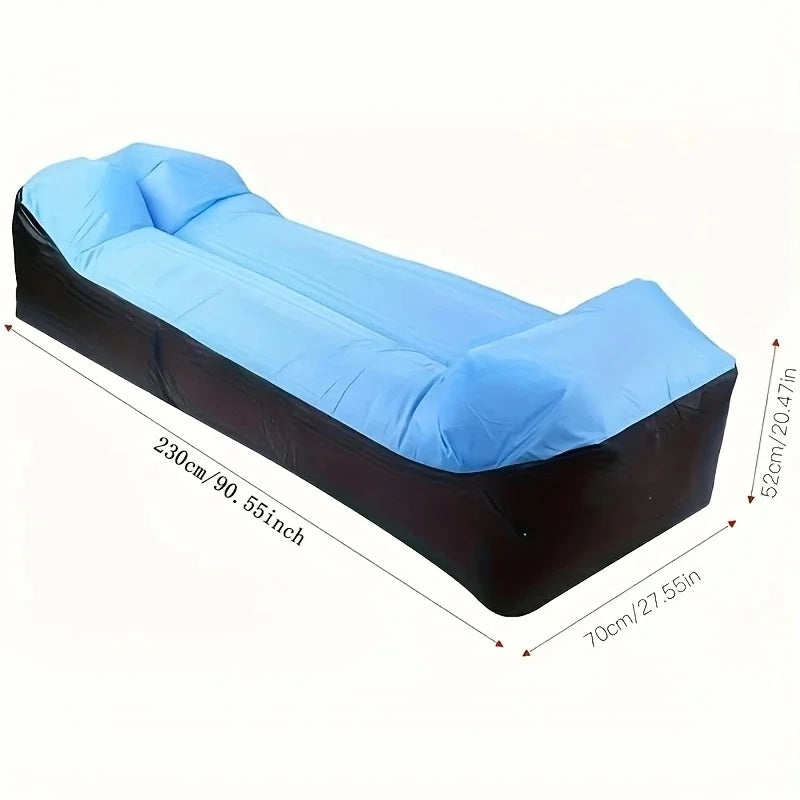 Inflatable Lounge Chair with Pillow – Waterproof, Portable, Includes Carry Bag