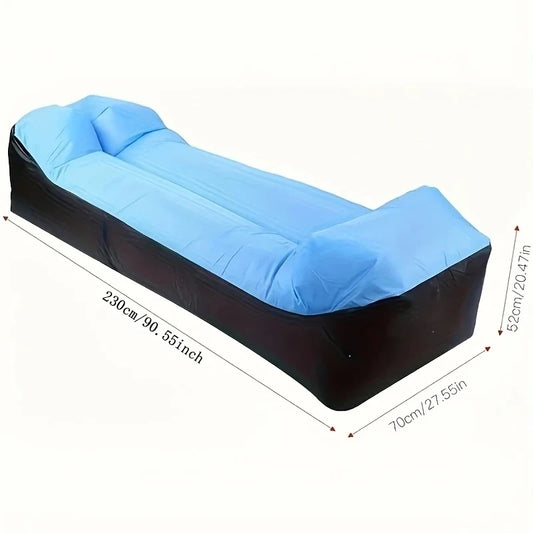 Inflatable Lounge Chair with Pillow – Waterproof, Portable, Includes Carry Bag