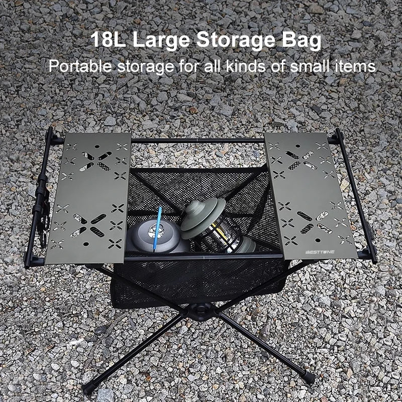 Folding Camping Table Aluminum Lightweight Portable Table with Storage Mesh Bag for Outdoor Backyard Picnic BBQ Hiking