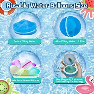 Reusable Water Balloons – Quick Fill, Self-Sealing Silicone Balls