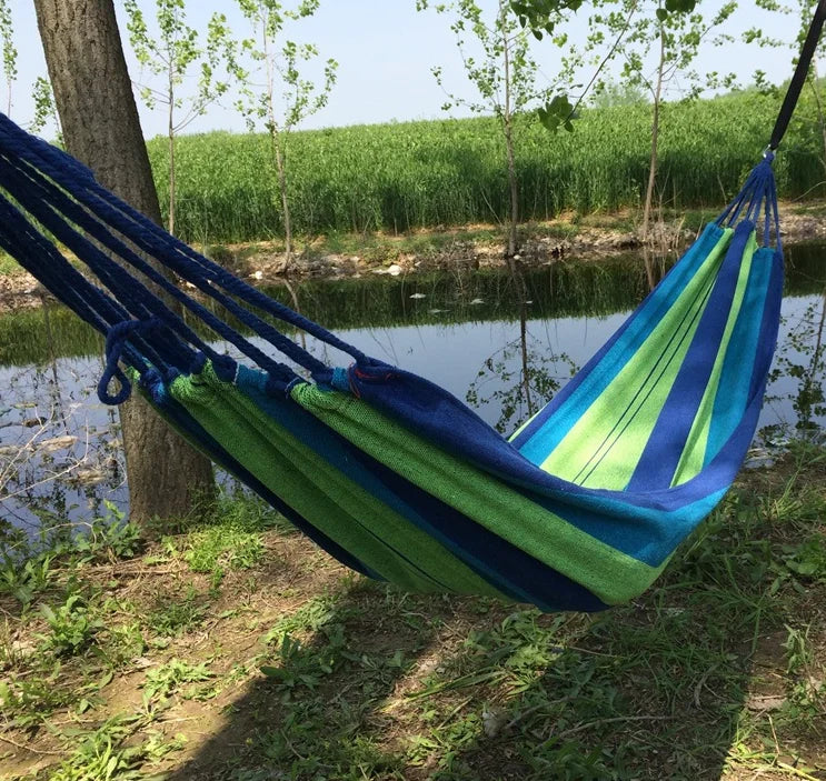 Portable Camping Hammocks, Hammock for Outside, Hanging Sturdy & Comfortable Garden Fabric Hammock with Tree Straps, Up to 440 l