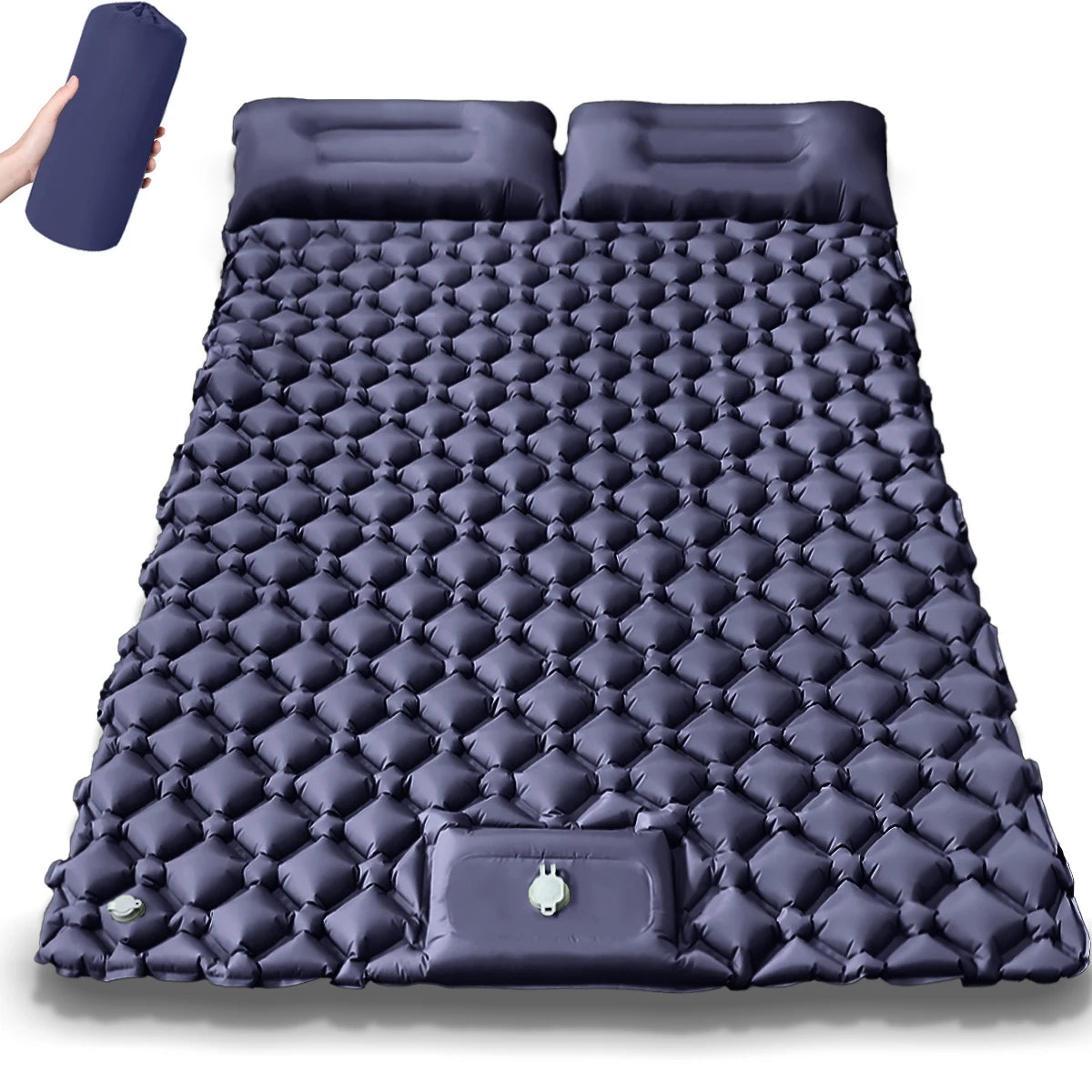 Camping Air Mattress 1-2 Person | Electric/Foot Pump Inflatables | Fast Inflation, Anti-Slip Surface Portable for Hiking/Beach