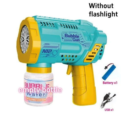 Gatling Bubble Gun – Automatic Electric Bubble Machine with LED Lights