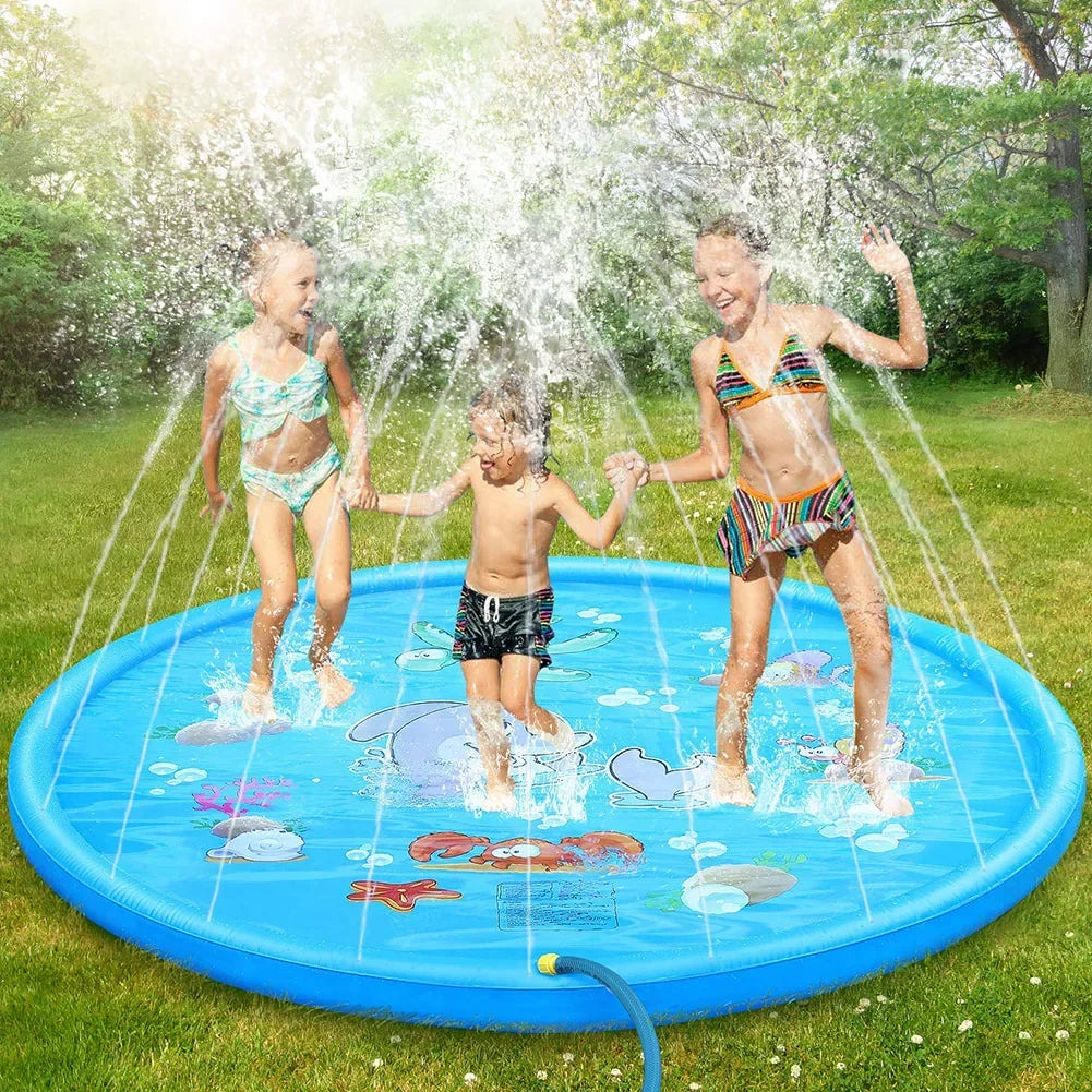 100/170CM Inflatable Water Spray Play Mat – Outdoor Splash Pad for Kids, Lawn & Beach Summer Fun