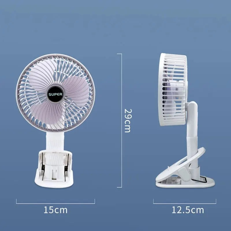 Handheld Fan with Detachable Base – Clip-On, Office & Outdoor Use