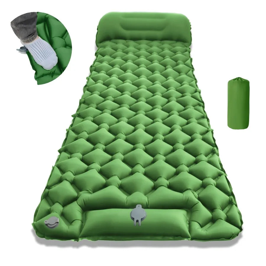 Camping Air Mattress 1-2 Person | Electric/Foot Pump Inflatables | Fast Inflation, Anti-Slip Surface Portable for Hiking/Beach