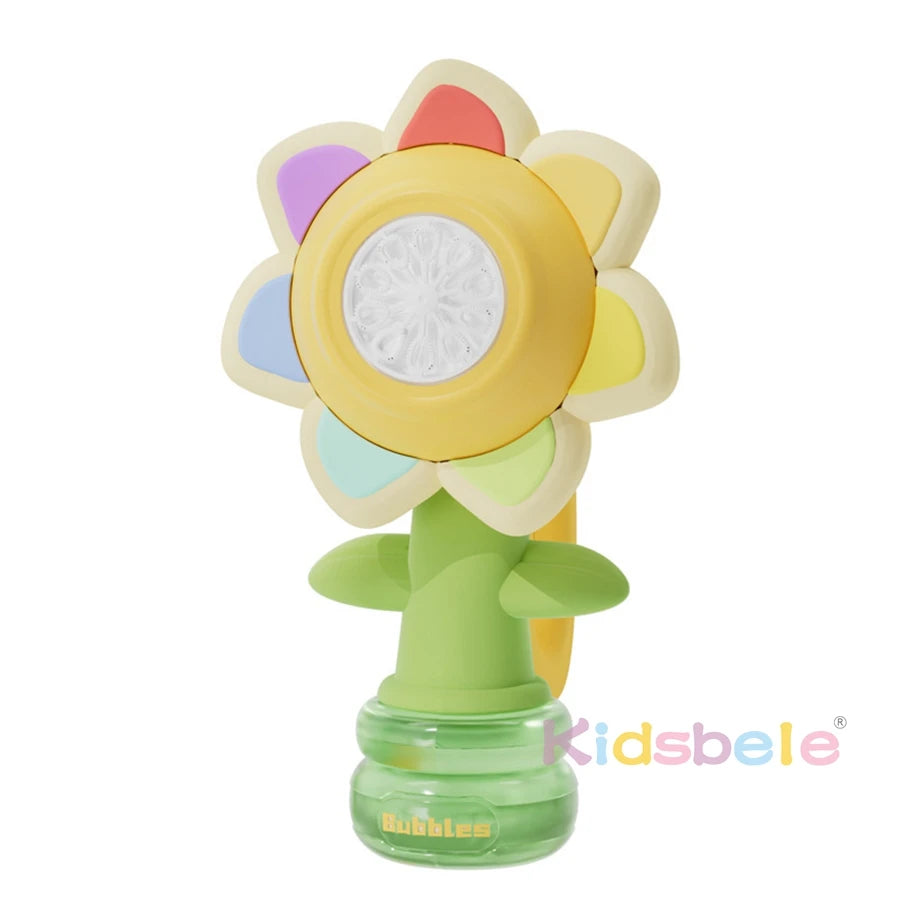 Flower Bubble Gun – LED Light Bubble Blower for Kids’ Outdoor Play & Parties