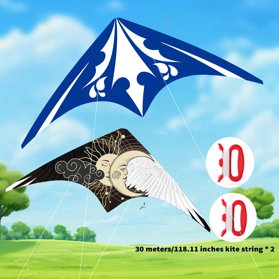 Sun and Moon Stunt  Sea King Stunt Kite Set Dual Theme Design Beach Kite Flying Adventure
