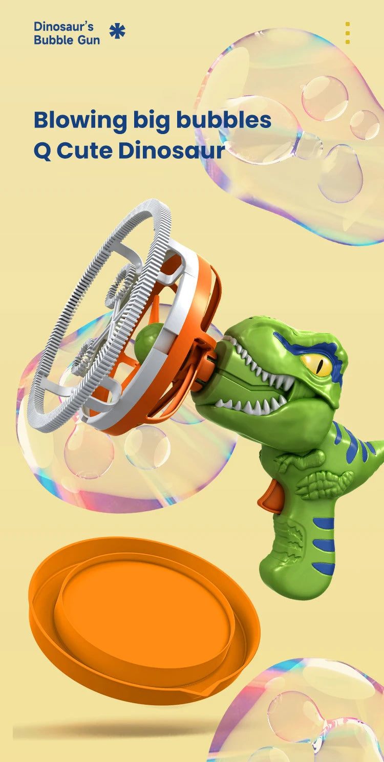 2-in-1 Dinosaur Bubble Gun – Electric Bubble Blower for Kids’ Outdoor Play
