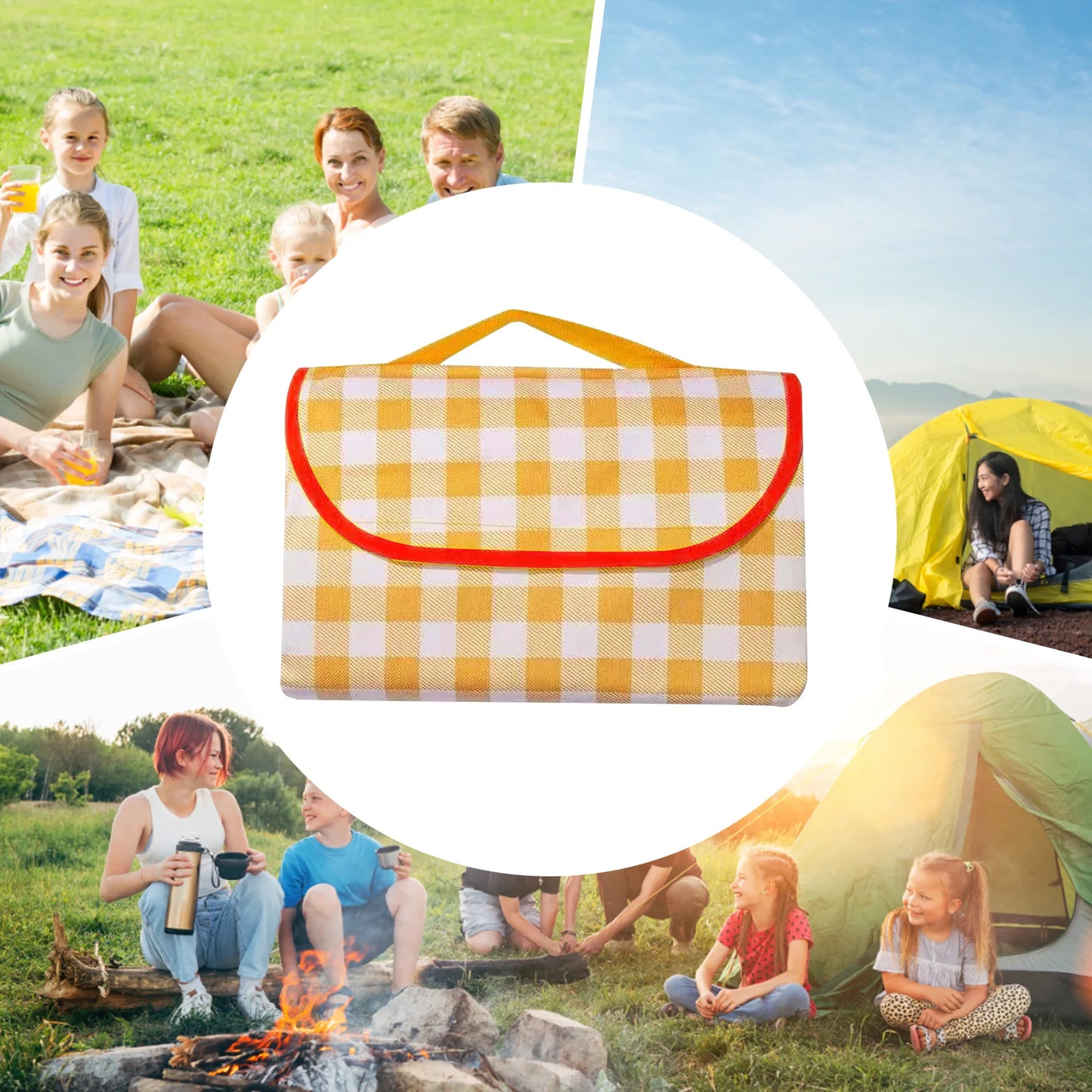 200x150cm Large Picnic Blanket Foldable Portable Picnic Mat Thicken Waterproof Beach Blanket Outdoor Camping Mat Sleeping Pads