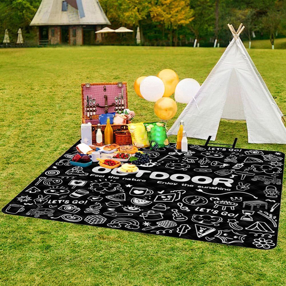 Ultrasonic Camping Mat Waterproof Printing Sleeping Pad Aluminum Film Bottom Thickened Moisture-proof Mat for Outdoor Grassland